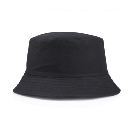 black bucket hat