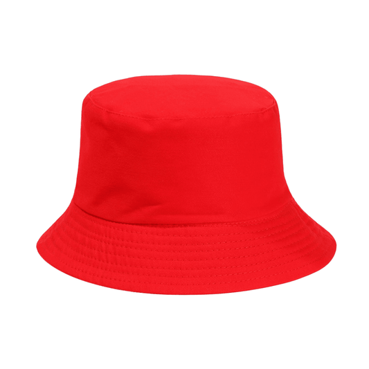 Red bucket hat