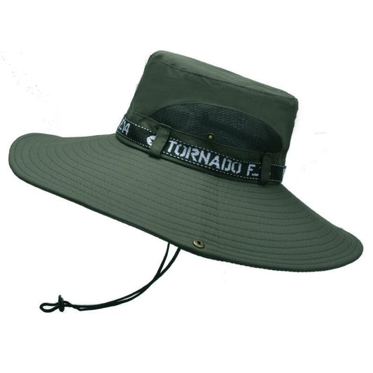 wide brim bucket hat