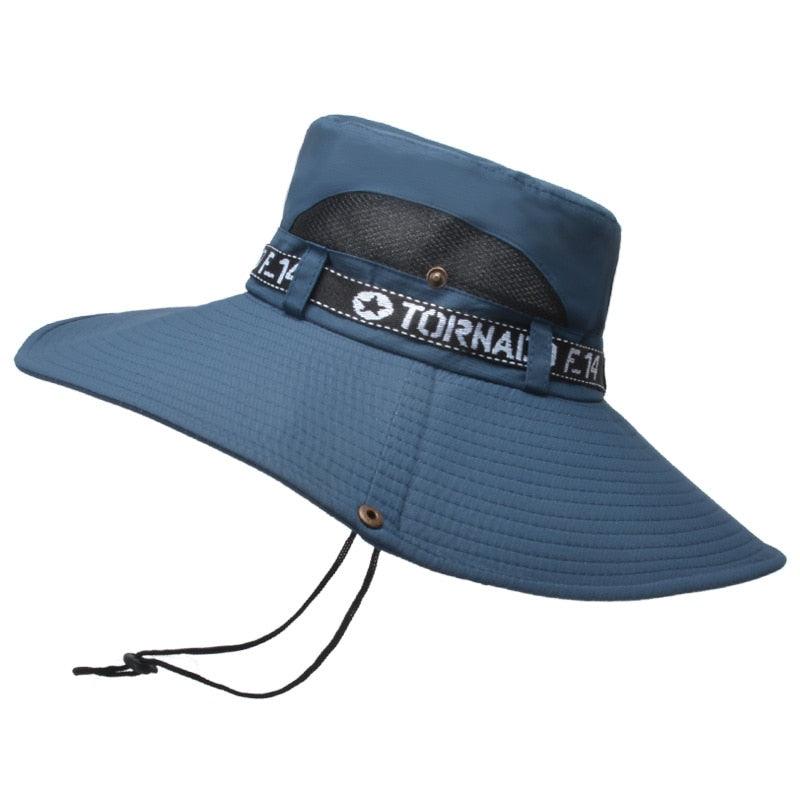 wide brim bucket hat