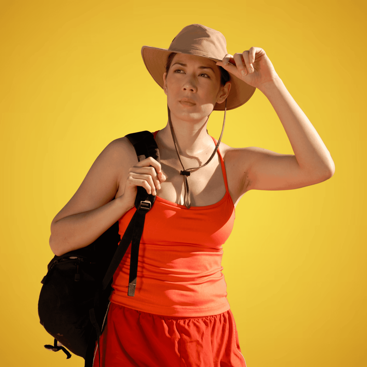 woman wearing boonie hat