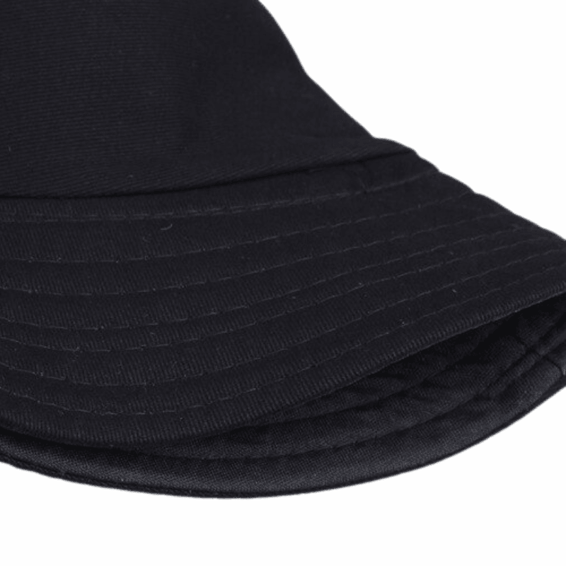 black bucket hat