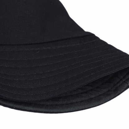 black bucket hat