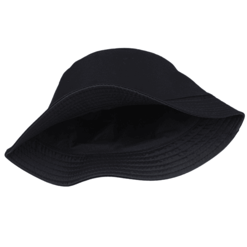 black bucket hat