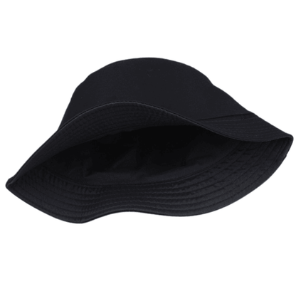 black bucket hat
