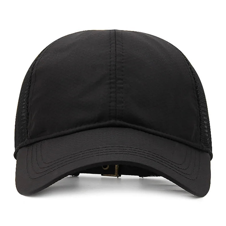 Black baseball cap on a white background