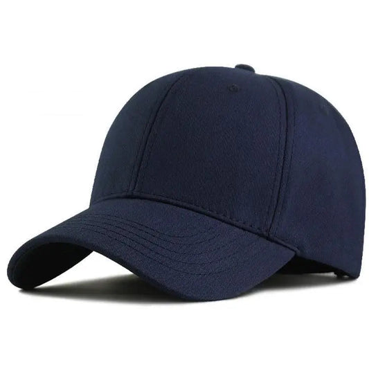 Navy blue baseball cap on a white background