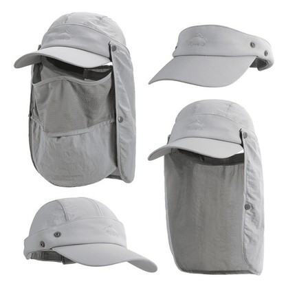 visor cap with neck flap