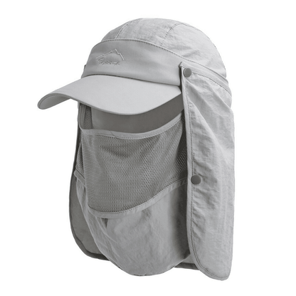 visor cap with neck flap
