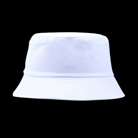 white bucket hat